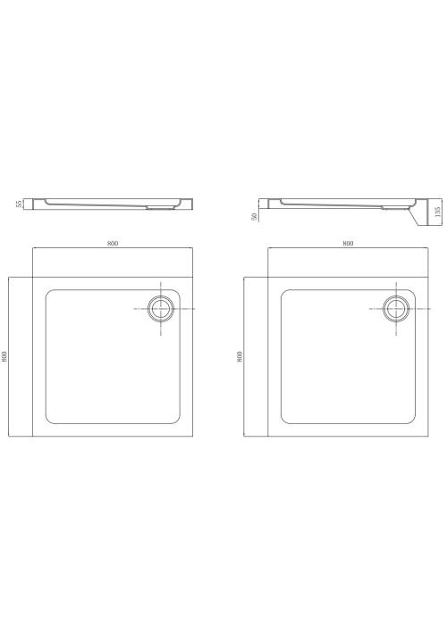 Душовий піддон Primera Frame 80х80 STR1080