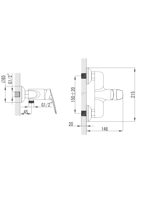 Смеситель для душа Primera Shape 10140015