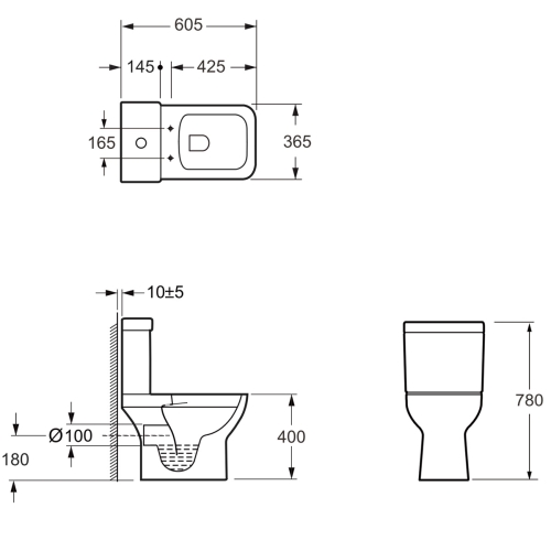 Унітаз компакт Primera Basic 3590020 обідковий з кришкою soft-close, білий глянець