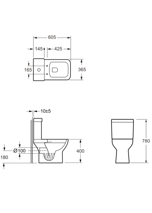 Унітаз компакт Primera Basic 3590020 обідковий з кришкою soft-close, білий глянець