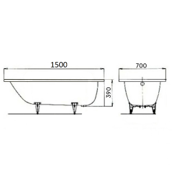 Стальная ванна прямоугольная Primera 150x70 539913