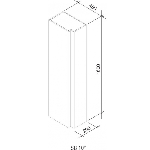 Бічна шафка Ravak SB 10° 450 біла X000000751