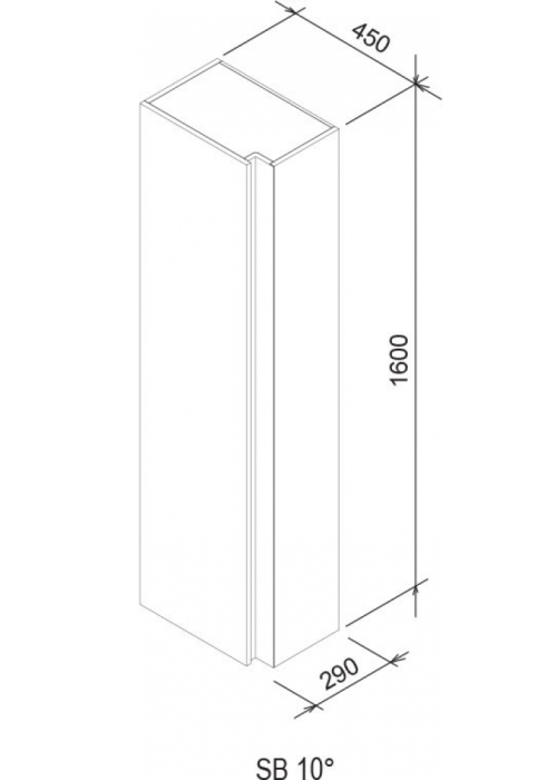 Бічна шафка Ravak SB 10° 450 біла X000000751