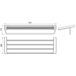 Полка для полотенец с держателем Ravak 10°, X07P327