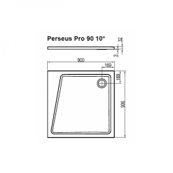 Душовий піддон PERSEUS PRO-90 10 °, XA057701010