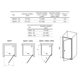 Душові двері Ravak Nexty NDOP1-90 ЧОРНИЙ+TRANSPARENT, 03O70300Z1