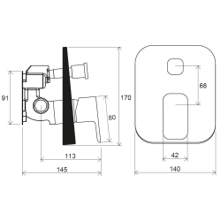 Змішувач прихованого монтажу Ravak 10° Free з перемикачем R-box TD F 065.00, X070136