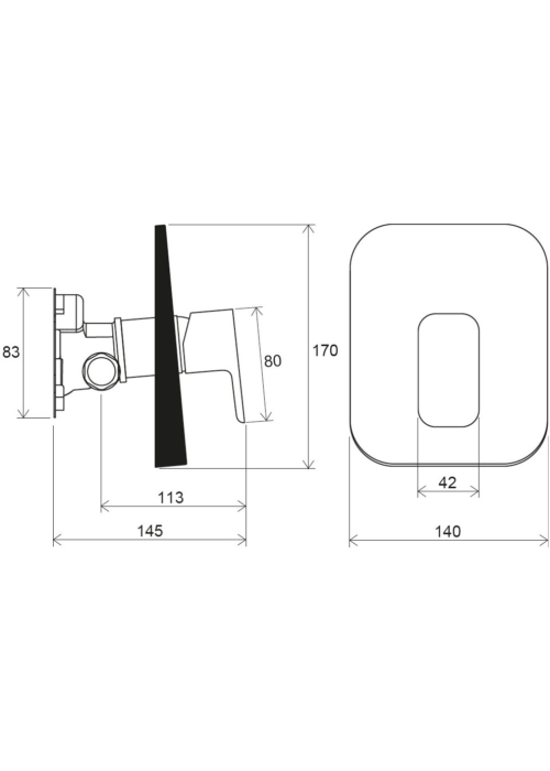 Смеситель скрытого монтажа Ravak 10° Free без переключателя для R-box TD F 066.00, X070137