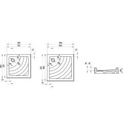 Поддон для душевых кабин Ravak ANGELA 80 PU, квадратный, акрил, A004401120