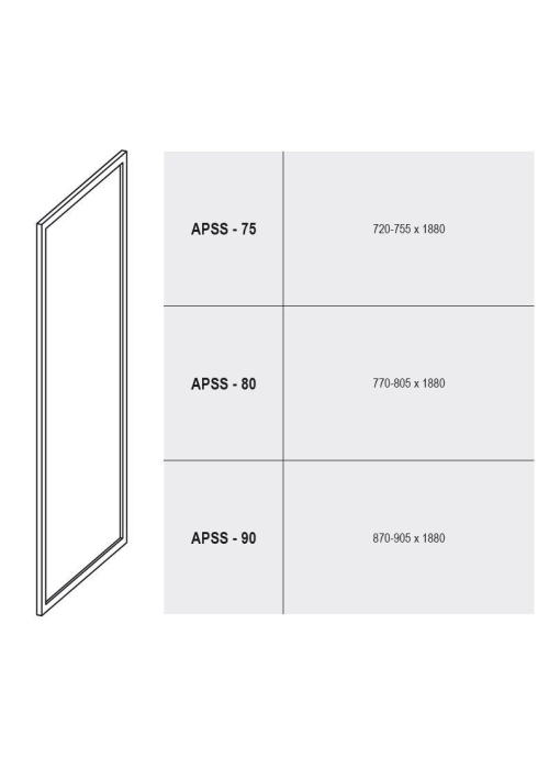 Стенка для душевой кабинки Ravak SUPERNOVA APSS-80 Transparent, профиль сатин, стекло,  94040U02Z1