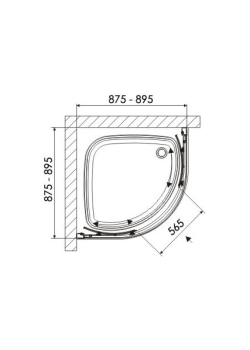 Душова кабіна X-Point XP1CP4 R 550 X3B270C00Z1B BRIGHT ALU TRANSPARENT X3B270C00Z1B