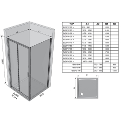 Стенка для душевой кабинки Ravak BLIX BLPS - 100 белый+transparent, 9BHA0100Z1