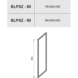 Стека для душа BLIX BLPSZ-90 ПОЛИРОВАННЫЙ АЛЮМИНИЙ TRANSPARENT, X93H70C00Z1