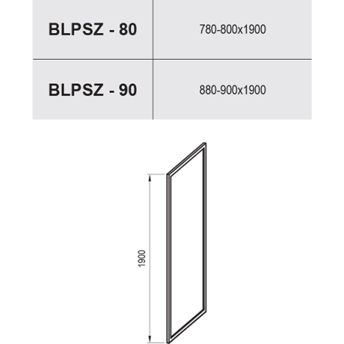 Стека для душу BLIX BLPSZ-90 ПОЛІРОВАНИЙ АЛЮМІНІЙ TRANSPARENT, X93H70C00Z1