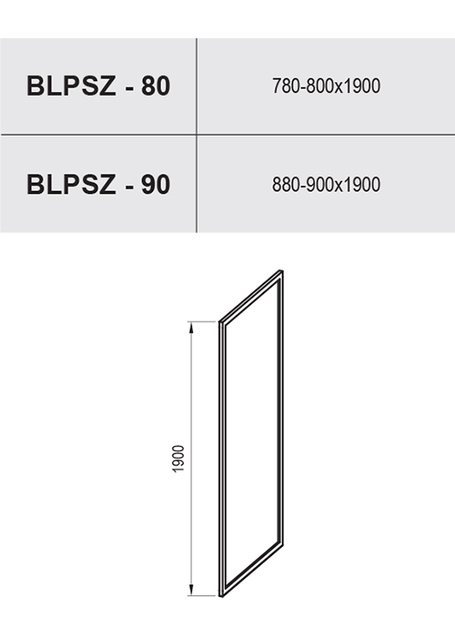 Стека для душа BLIX BLPSZ-90 ПОЛИРОВАННЫЙ АЛЮМИНИЙ TRANSPARENT, X93H70C00Z1