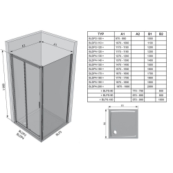 Стенка для душевой кабинки Ravak BLIX BLPS - 80 Transparent, полированный алюминий, стекло, 9BH40C00