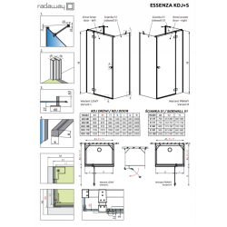 Бічна стінка Radaway Essenza/KDJ 900x200 хром/прозоре скло 1384050-01-01