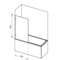 Шторка для ванни Ravak BVS1-80 TRANSPARENT хром, 7U840A00Z1