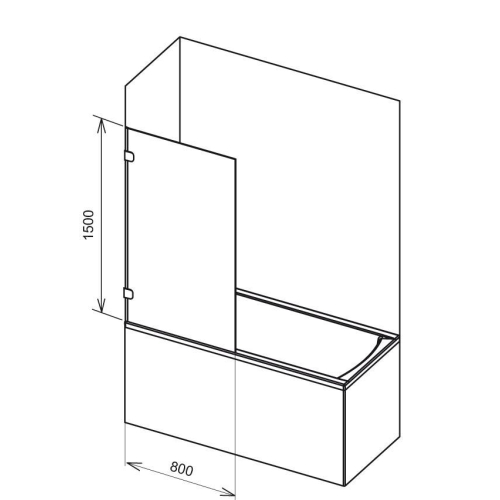 Шторка для ванны Ravak BVS1 - 80 TRANSPARENT хром, 7U840A00Z1