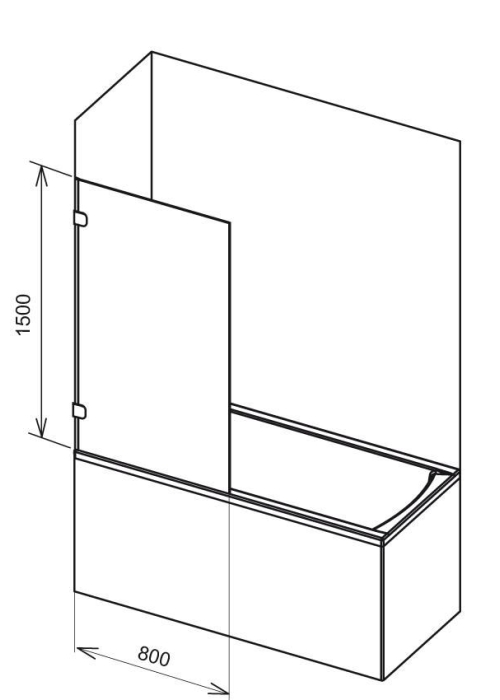 Шторка для ванни Ravak BVS1-80 TRANSPARENT хром, 7U840A00Z1