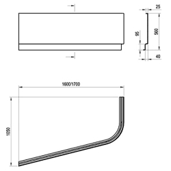 Панель для ванны Ravak CHROME 170x105 L (CZA3100A00)