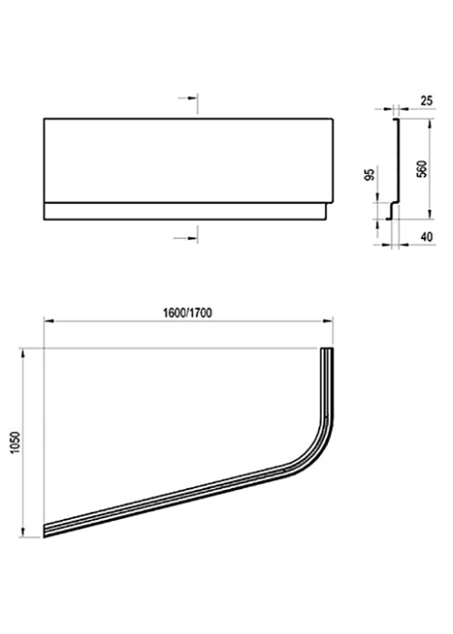 Панель для ванни Ravak CHROME 170x105L (CZA3100A00)