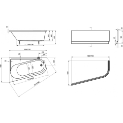 Панель для ванны Ravak CHROME 160x105 L, CZA5100A00