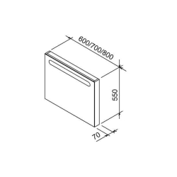 Дзеркало Ravak CHROME 600 з підсвічуванням, біле, X000000546