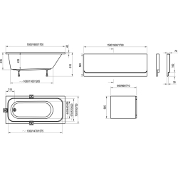 Ванна акрилова прямокутна Ravak CHROME 150х70 см C721000000