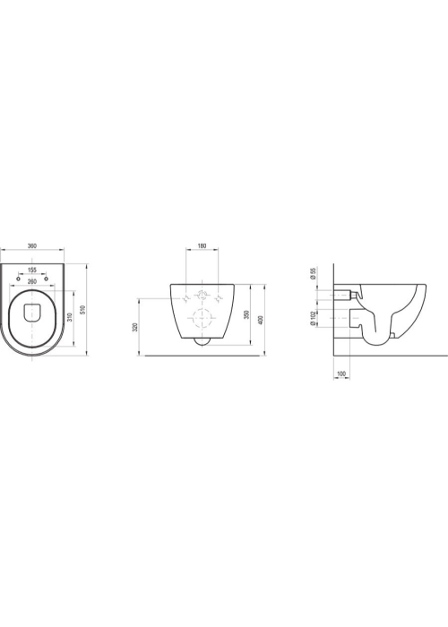  Подвесной унитаз Ravak с сиденьем WC Uni Chrome RimOff  X01794