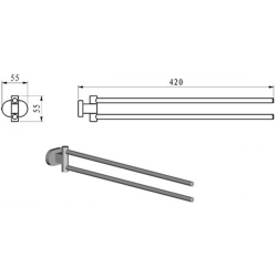 Двойной полотенцедержатель, поворотный, Ravak CHROME, X07P319