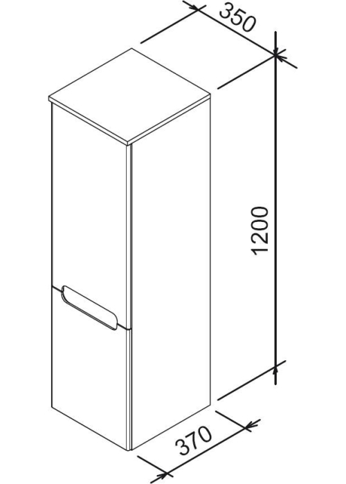 Пенал Ravak CLASSIC SB-350 з полицею та ящиком, білий, правий, X000000355