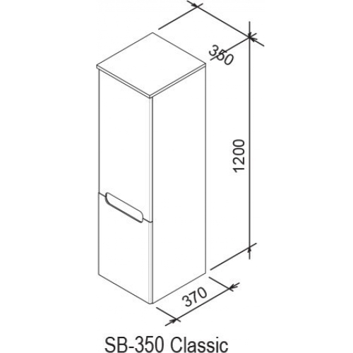 Шафа бокова Ravak SB 350 CLASSIC L латте/білий, X000000941