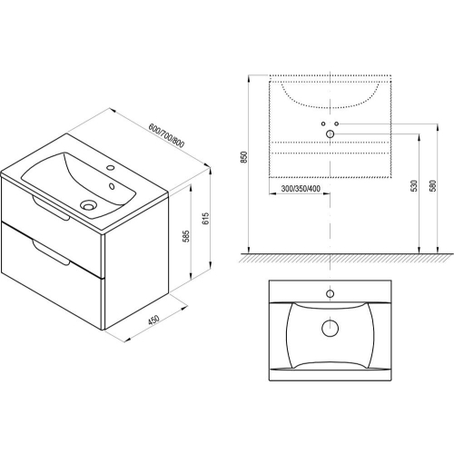 Тумба під умивальник Ravak SD CLASSIC 600 II Белій/Белій X000001476