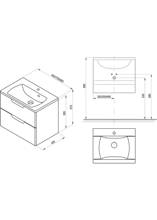 Тумба під умивальник Ravak SD CLASSIC 600 II Белій/Белій X000001476