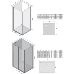 Стенка для душевой кабинки Ravak CHROME CPS - 100 Transparent, полированный алюминий, стекло, 9QVA0C