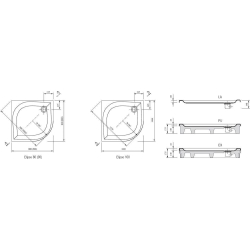 Піддон для душових кабін Ravak GALAXY ELIPSO 90 PAN, напівкруглий, акрил, A227701410