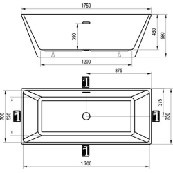 Ванна акрилова Ravak FREEDOM R 170x75 см XC00100021