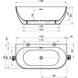 Ванна акрилова Ravak FREEDOM W 166х80 см чорна XC00100027