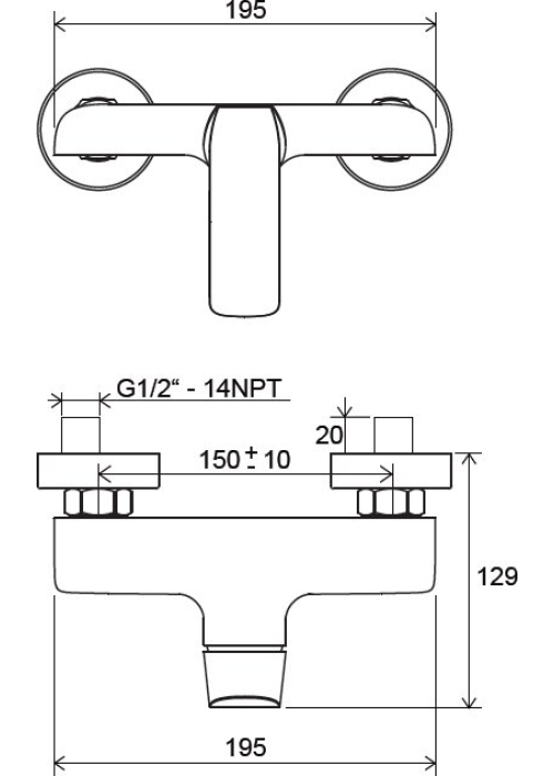 Смеситель для душа Ravak Flat X070121