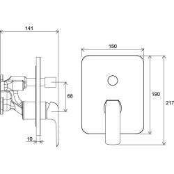 Змішувач прихованого монтажу ванна/душ Ravak Flat R-box Vari RB 072.50, X070123