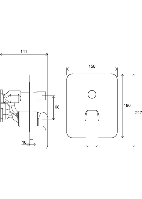 Змішувач прихованого монтажу ванна/душ Ravak Flat R-box Vari RB 072.50, X070123