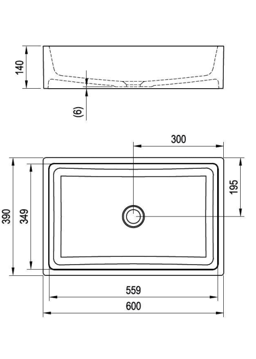 Меблева раковина Ravak FORMY 01 600 D, white, без переливу, XJL01260000