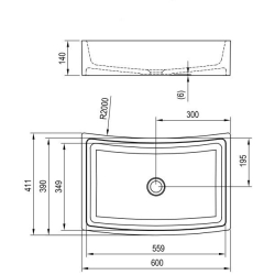 Меблева раковина Ravak FORMY 02 600 D white, без переливу, XJM01260000