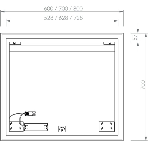 Дзеркало Ravak OBLONG I 800x700 з LED підсвічуванням