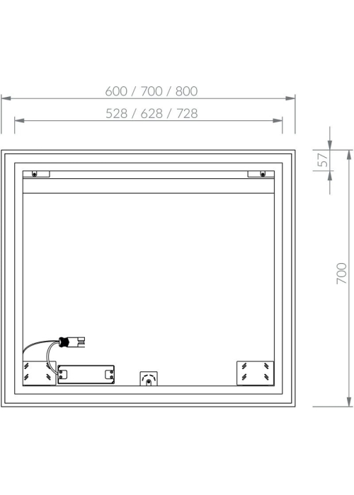 Дзеркало Ravak OBLONG I 800x700 з LED підсвічуванням