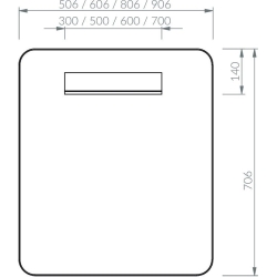 Дзеркало Ravak STRIP I 500x700 чорний з LED підсвічуванням