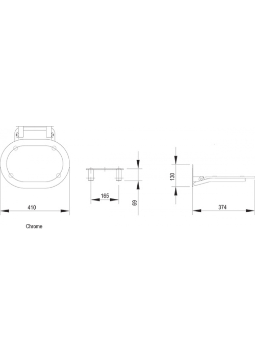 Сидіння для душу Ravak OVO CHROME CLEAR/STAINLESS, B8F0000029