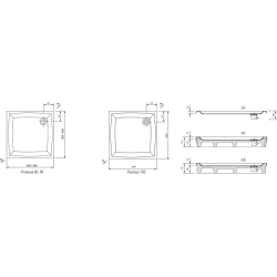 Піддон для душових кабін Ravak GALAXY PERSEUS 100 PP, квадратний, акрил, A02AA01510