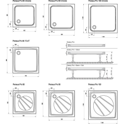Поддон для душевых кабин Ravak Perseus Pro Chrome 80, квадратный, литой мрамор, XA044401010